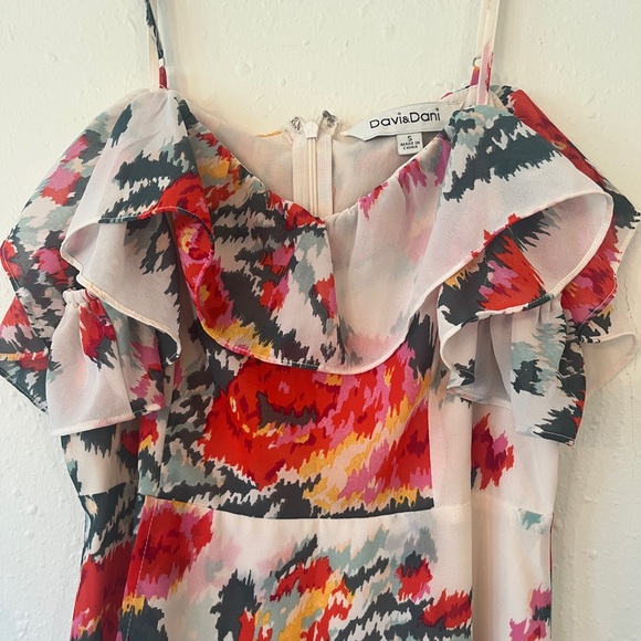 DAVI & DANI Full Length Floral Maxi High-Low Dress, Size Small - Picture 2 of 8